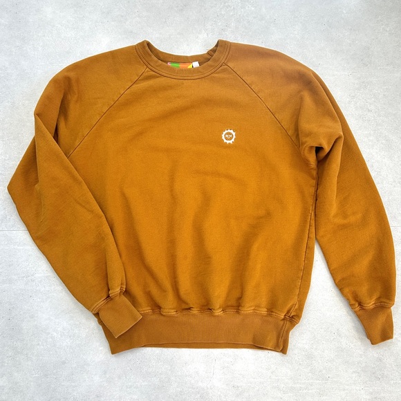 Big Bud Press Tops - Big Bud Press Crewneck Sweatshirt Mustard Brown Embroidered Logo 100% Cotton XS
